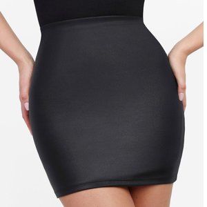 Built-In Shapewear Faux Leather Mini Skirt Size S